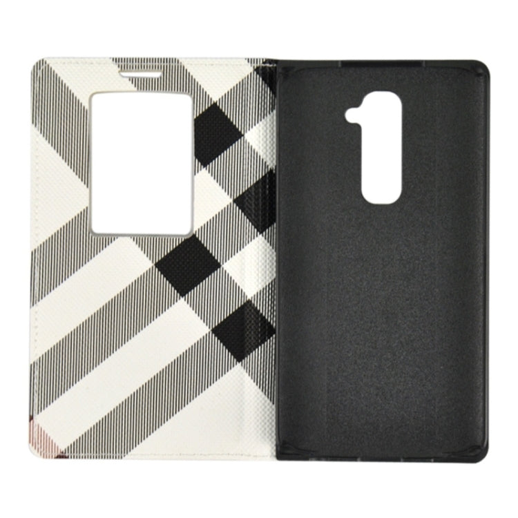 Twill Texture Slim Flip Leather Case and Plastic Back Cover with Call Display ID for LG G2 / D802