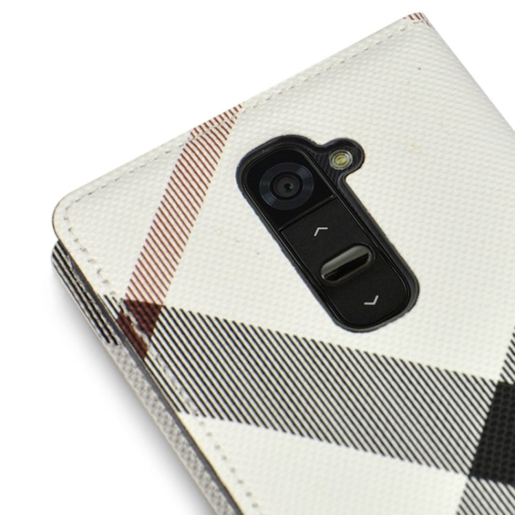 Twill Texture Slim Flip Leather Case and Plastic Back Cover with Call Display ID for LG G2 / D802