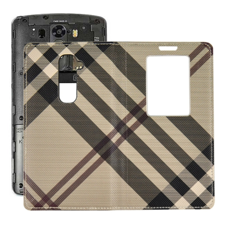 Twill Texture Slim Flip Leather Case and Plastic Back Cover with Call Display ID for LG G2 / D802