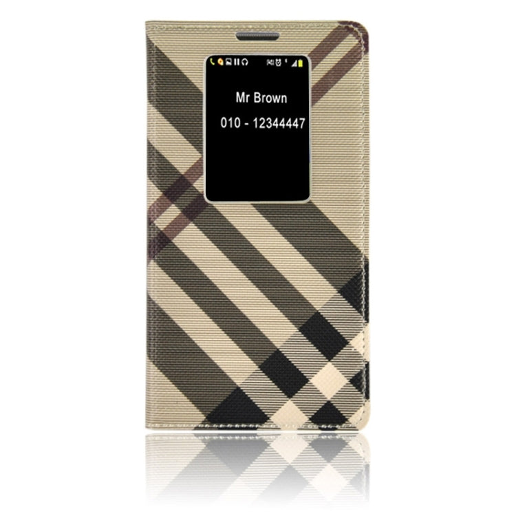 Twill Texture Slim Flip Leather Case and Plastic Back Cover with Call Display ID for LG G2 / D802