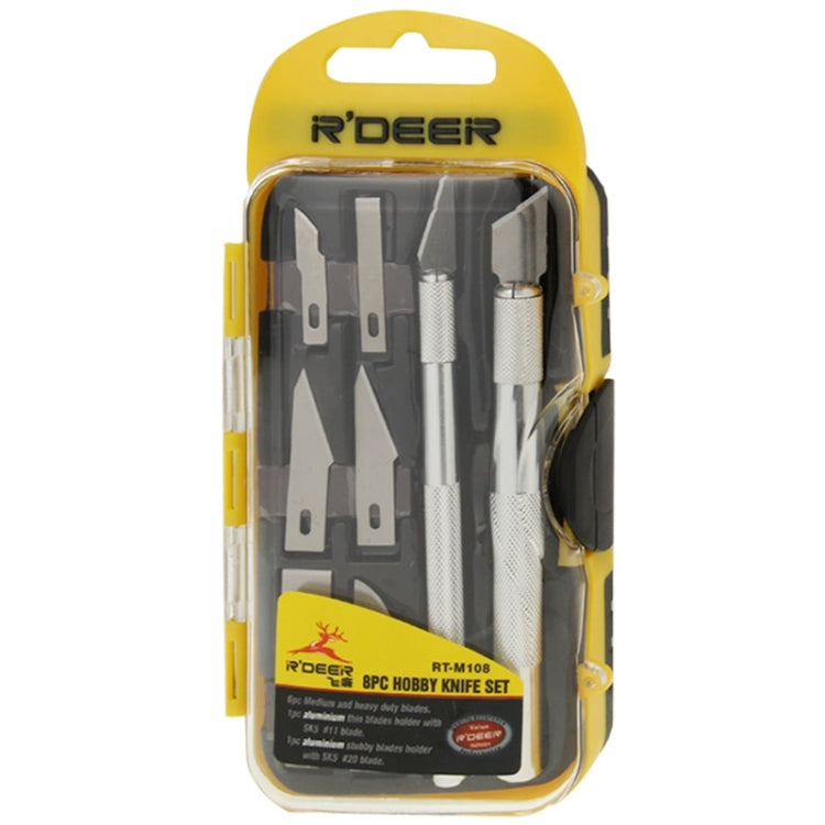 R DEER RT-M108 8 in 1 Graver Knife Set Multifunction Hand Tool Set Hobby Knife Kit