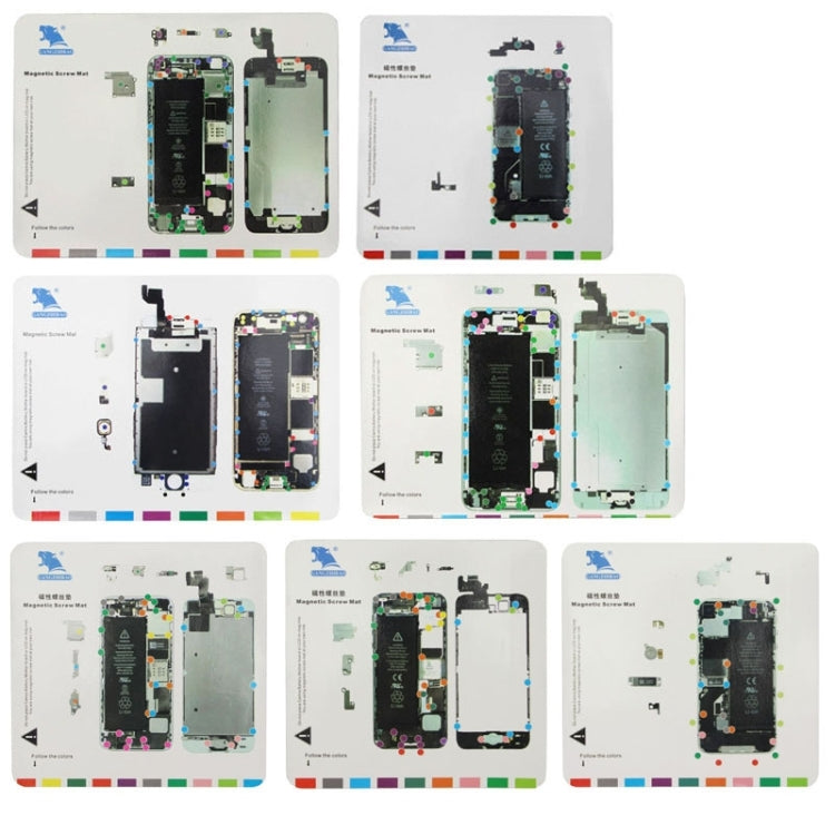 7 in 1 Magnetic Screws Mat for iPhone 6s / iPhone 6 Plus / iPhone 6 / iPhone 5S / iPhone 5 / iPhone 4S / iPhone 4