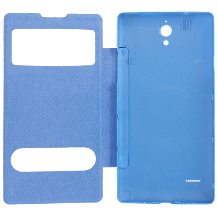 Cloth Texture Horizontal Flip Leather Case + Plastic  Back Cover with Call Display ID for Huawei Ascend G700