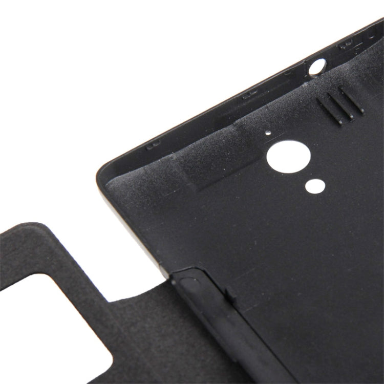 Cloth Texture Horizontal Flip Leather Case + Plastic  Back Cover with Call Display ID for Huawei Ascend G700