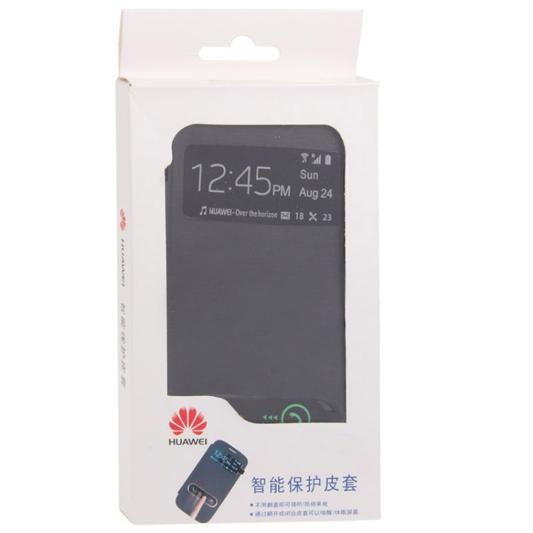 Cloth Texture Horizontal Flip Leather Case + Plastic  Back Cover with Call Display ID for Huawei Ascend G700