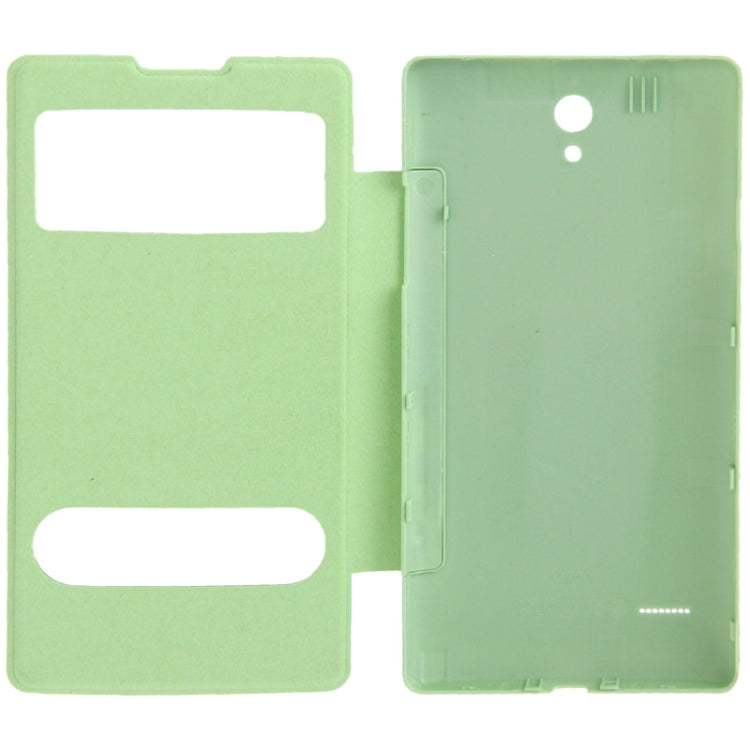 Cloth Texture Horizontal Flip Leather Case + Plastic  Back Cover with Call Display ID for Huawei Ascend G700