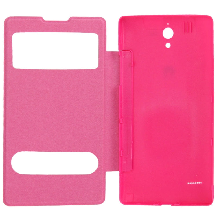 Cloth Texture Horizontal Flip Leather Case + Plastic  Back Cover with Call Display ID for Huawei Ascend G700