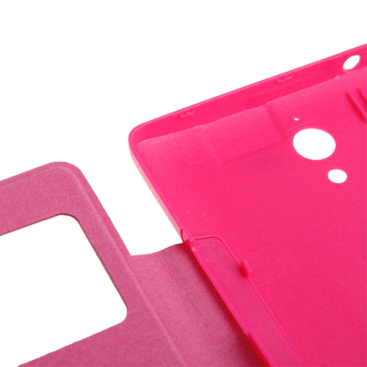Cloth Texture Horizontal Flip Leather Case + Plastic  Back Cover with Call Display ID for Huawei Ascend G700