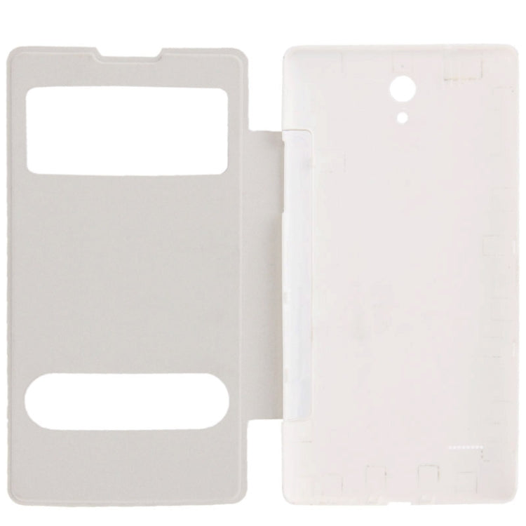 Cloth Texture Horizontal Flip Leather Case + Plastic  Back Cover with Call Display ID for Huawei Ascend G700