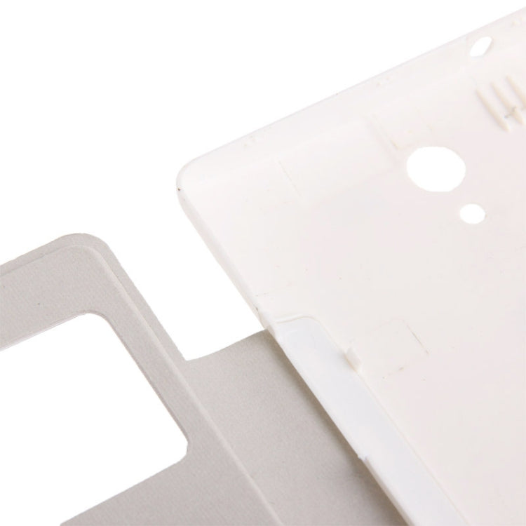 Cloth Texture Horizontal Flip Leather Case + Plastic  Back Cover with Call Display ID for Huawei Ascend G700