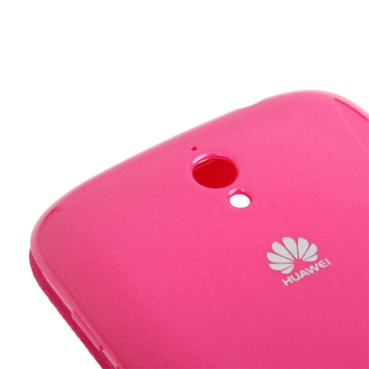 Cloth Texture Horizontal Flip Leather Case + Plastic  Back Cover with Call Display ID for Huawei Ascend G610S(Magenta)