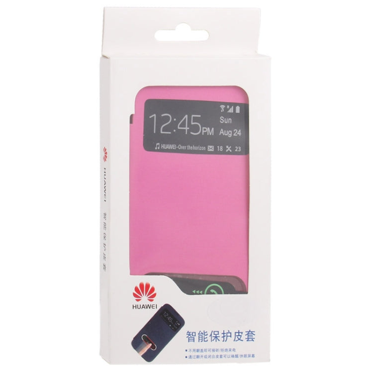 Cloth Texture Horizontal Flip Leather Case + Plastic  Back Cover with Call Display ID for Huawei Ascend G510