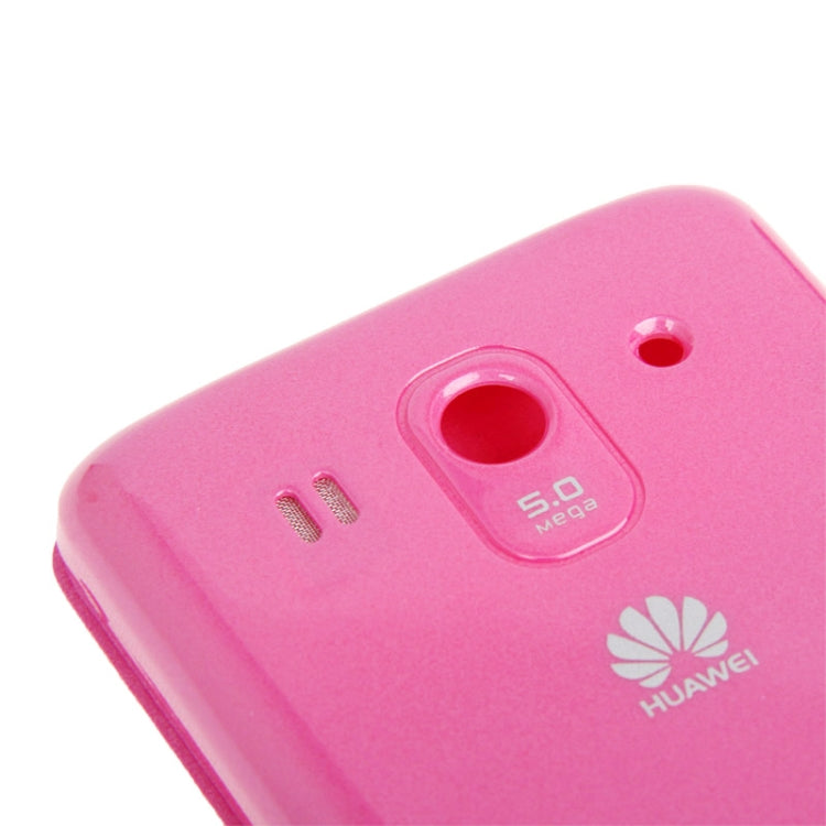 Cloth Texture Horizontal Flip Leather Case + Plastic  Back Cover with Call Display ID for Huawei Ascend G520