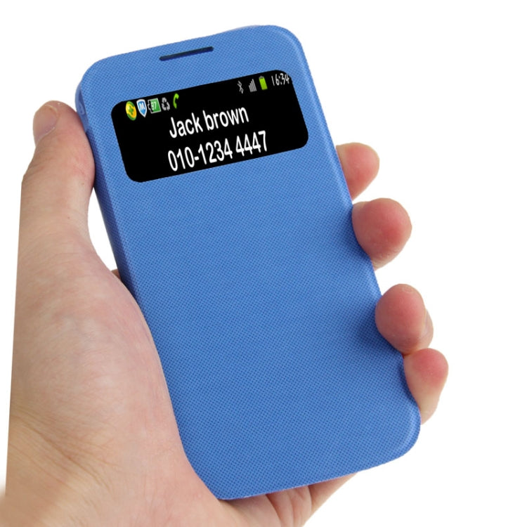 For Galaxy S IV mini / i9190 Cloth Texture  Back Cover with Flip Leather Case with Call Display ID