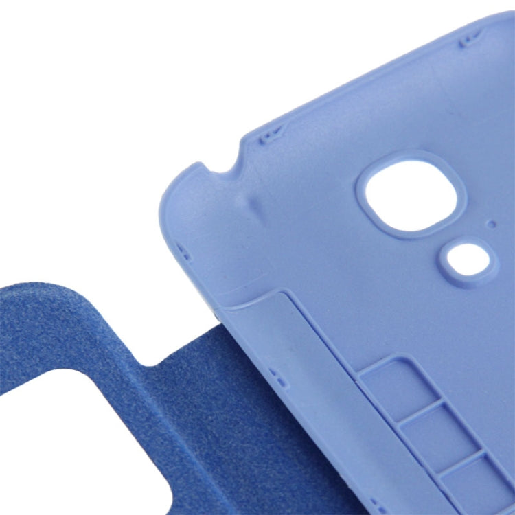 For Galaxy S IV mini / i9190 Cloth Texture  Back Cover with Flip Leather Case with Call Display ID