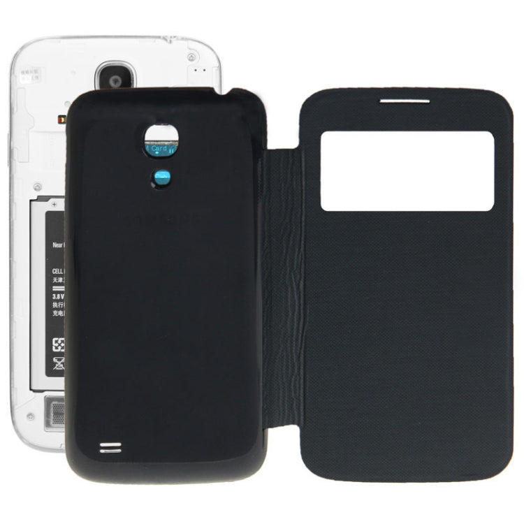 For Galaxy S IV mini / i9190 Cloth Texture  Back Cover with Flip Leather Case with Call Display ID