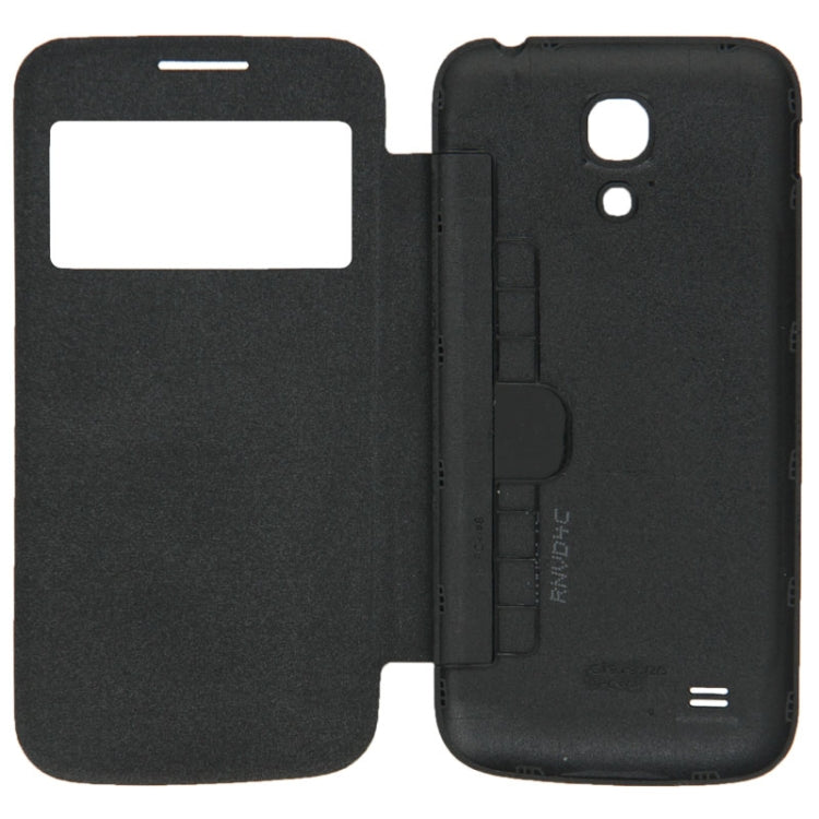 For Galaxy S IV mini / i9190 Cloth Texture  Back Cover with Flip Leather Case with Call Display ID