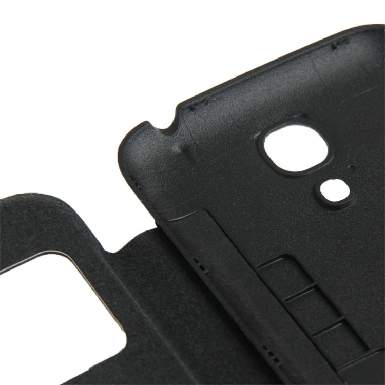 For Galaxy S IV mini / i9190 Cloth Texture  Back Cover with Flip Leather Case with Call Display ID