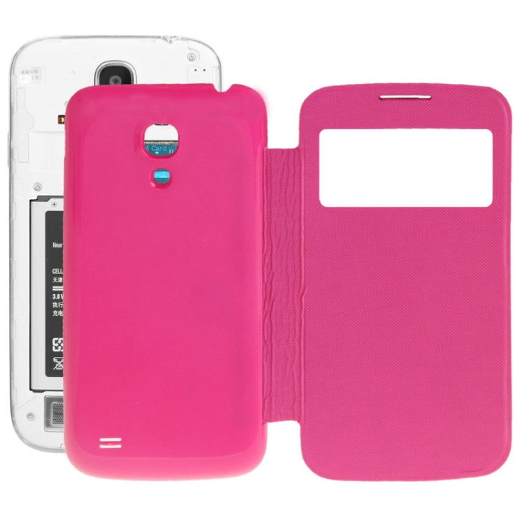 For Galaxy S IV mini / i9190 Cloth Texture  Back Cover with Flip Leather Case with Call Display ID