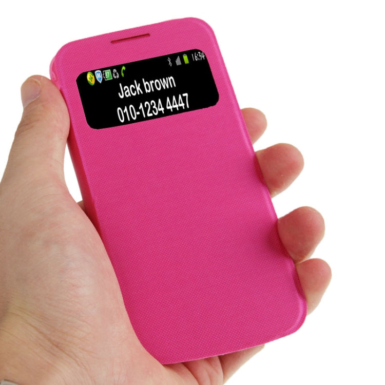 For Galaxy S IV mini / i9190 Cloth Texture  Back Cover with Flip Leather Case with Call Display ID