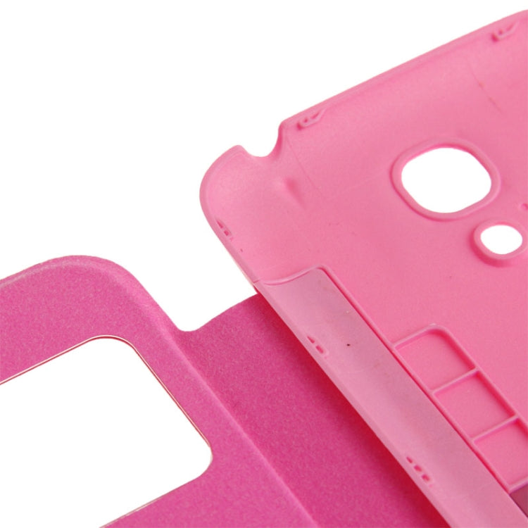 For Galaxy S IV mini / i9190 Cloth Texture  Back Cover with Flip Leather Case with Call Display ID
