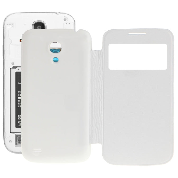 For Galaxy S IV mini / i9190 Cloth Texture  Back Cover with Flip Leather Case with Call Display ID