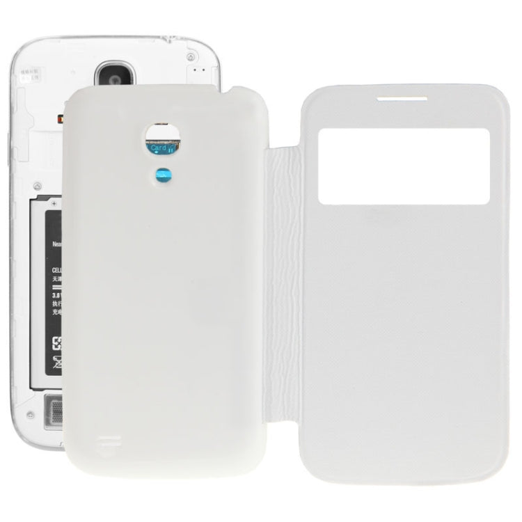 For Galaxy S IV mini / i9190 Cloth Texture  Back Cover with Flip Leather Case with Call Display ID