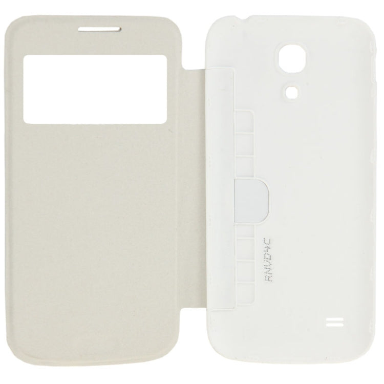 For Galaxy S IV mini / i9190 Cloth Texture  Back Cover with Flip Leather Case with Call Display ID