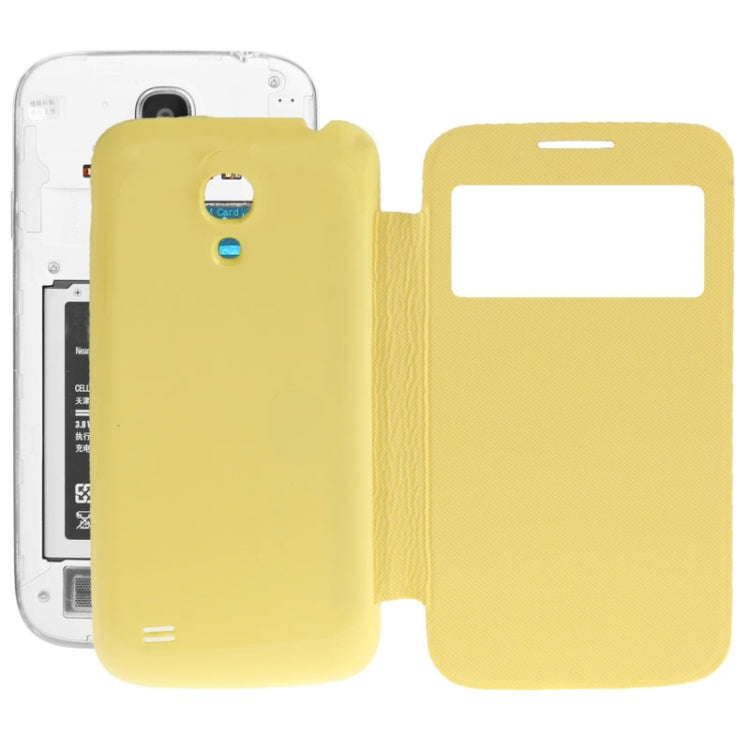 For Galaxy S IV mini / i9190 Cloth Texture  Back Cover with Flip Leather Case with Call Display ID