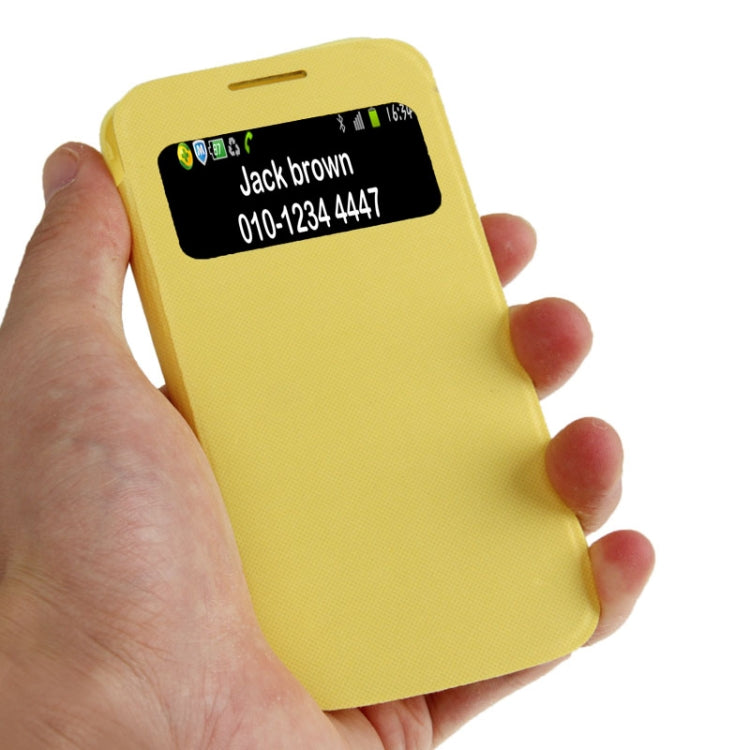 For Galaxy S IV mini / i9190 Cloth Texture  Back Cover with Flip Leather Case with Call Display ID
