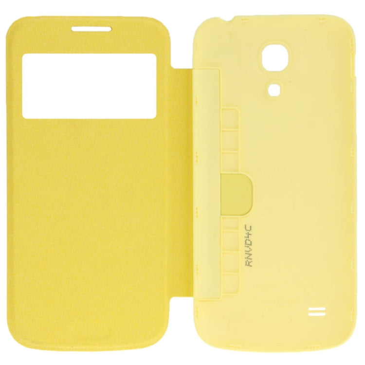 For Galaxy S IV mini / i9190 Cloth Texture  Back Cover with Flip Leather Case with Call Display ID