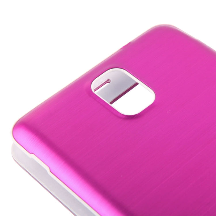 For Galaxy Note III / N9000 Transparent Window Design Flip Leather Case + Metal Brushed Paste Skin Plastic  Back Cover