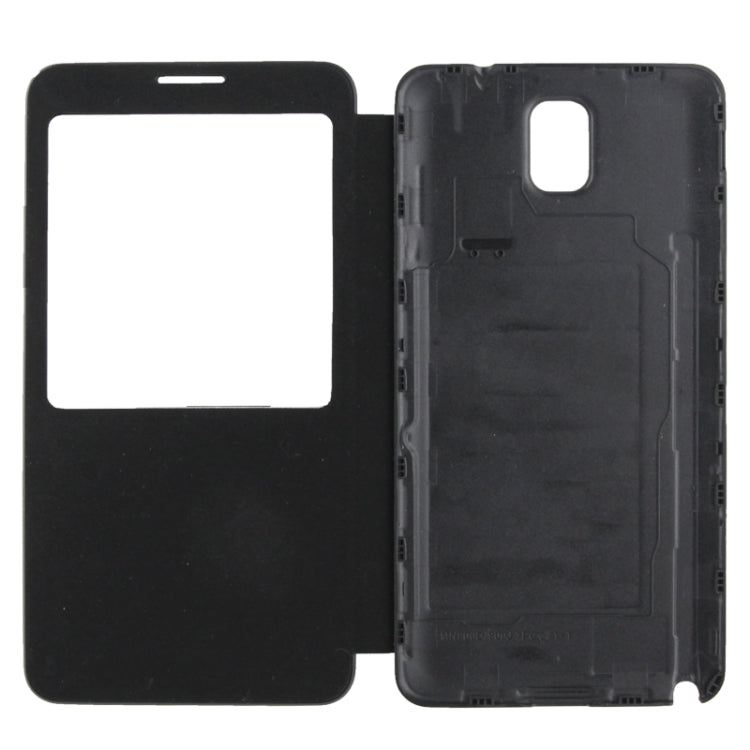 For Galaxy Note III / N9000 Silver Hairline Texture Flip Leather Case + Plastic  Back Cover with Call Display ID