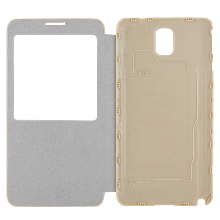 For Galaxy Note III / N9000 Silver Hairline Texture Flip Leather Case + Plastic  Back Cover with Call Display ID