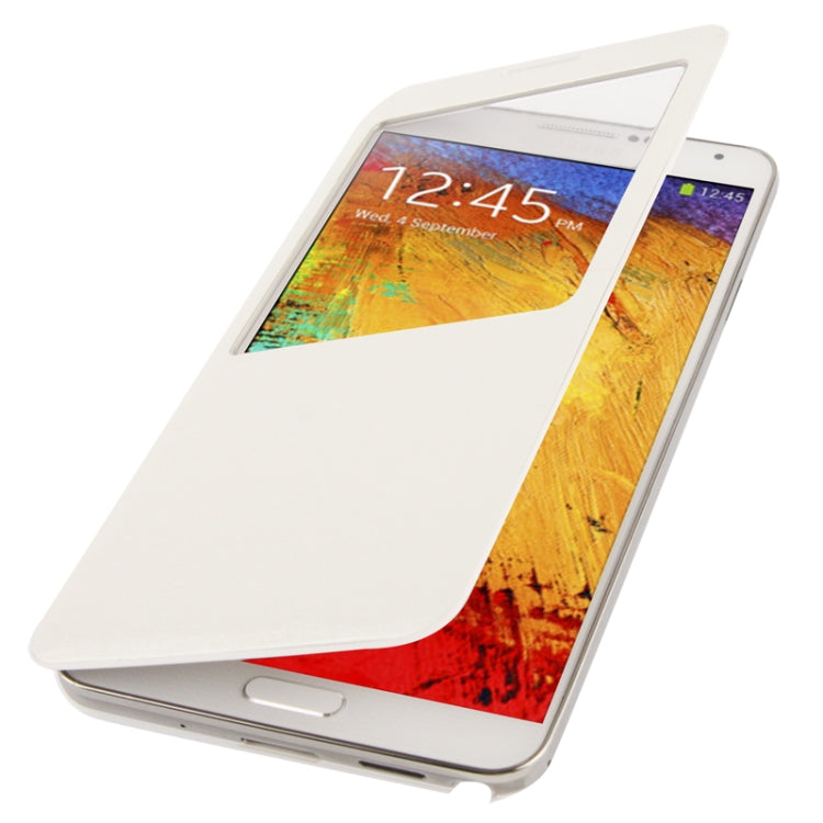 For Galaxy Note III / N9000 Silver Hairline Texture Flip Leather Case + Plastic  Back Cover with Call Display ID