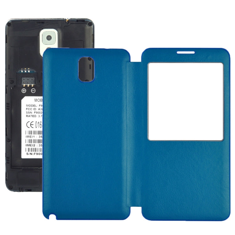 For Galaxy Note III / N9000 Crazy Horse Texture Flip Leather Case + Plastic  Back Cover with Call Display ID