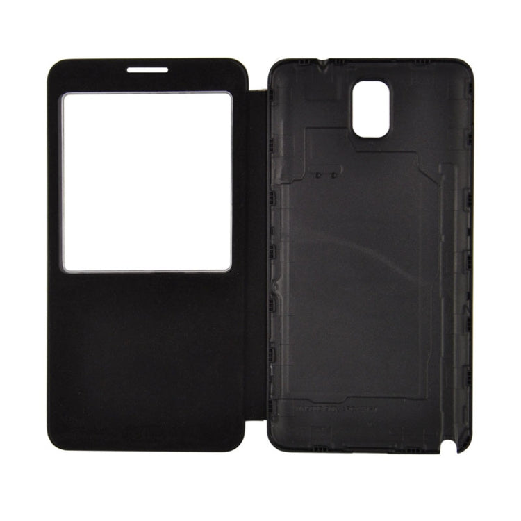 For Galaxy Note III / N9000 Crazy Horse Texture Flip Leather Case + Plastic  Back Cover with Call Display ID