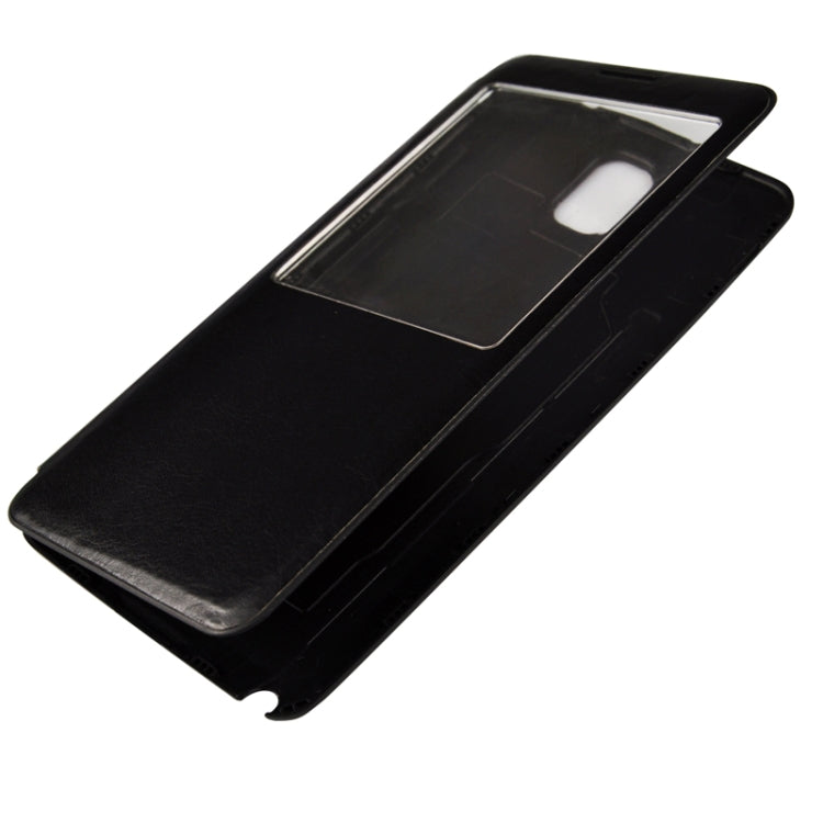 For Galaxy Note III / N9000 Crazy Horse Texture Flip Leather Case + Plastic  Back Cover with Call Display ID