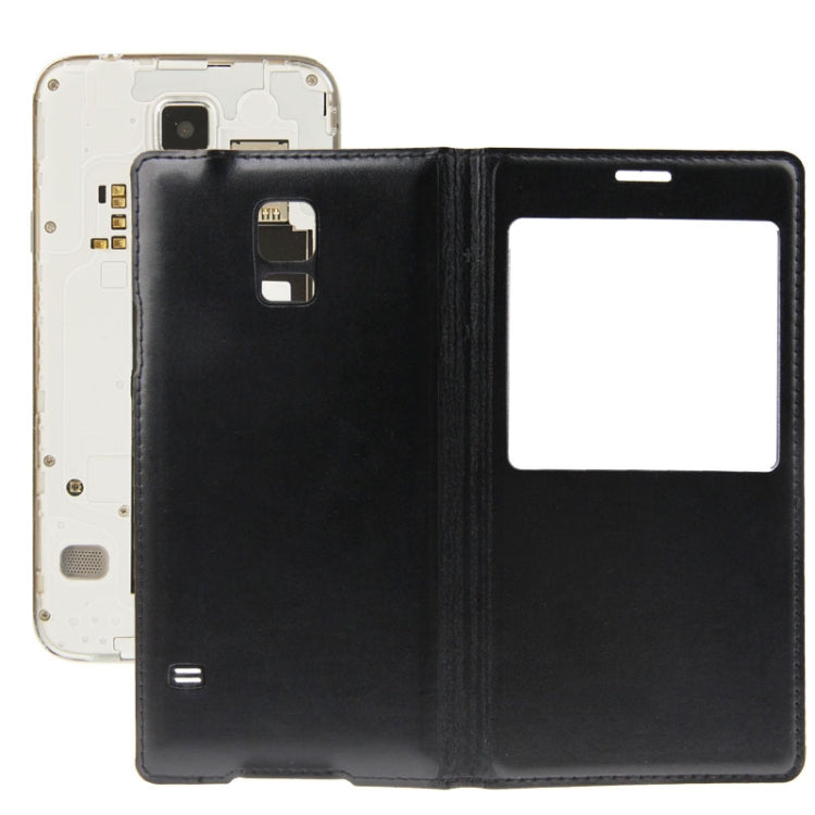 For Galaxy S5 / G900 with Word Flip Leather Case + Plastic  Back Cover with Call Display ID