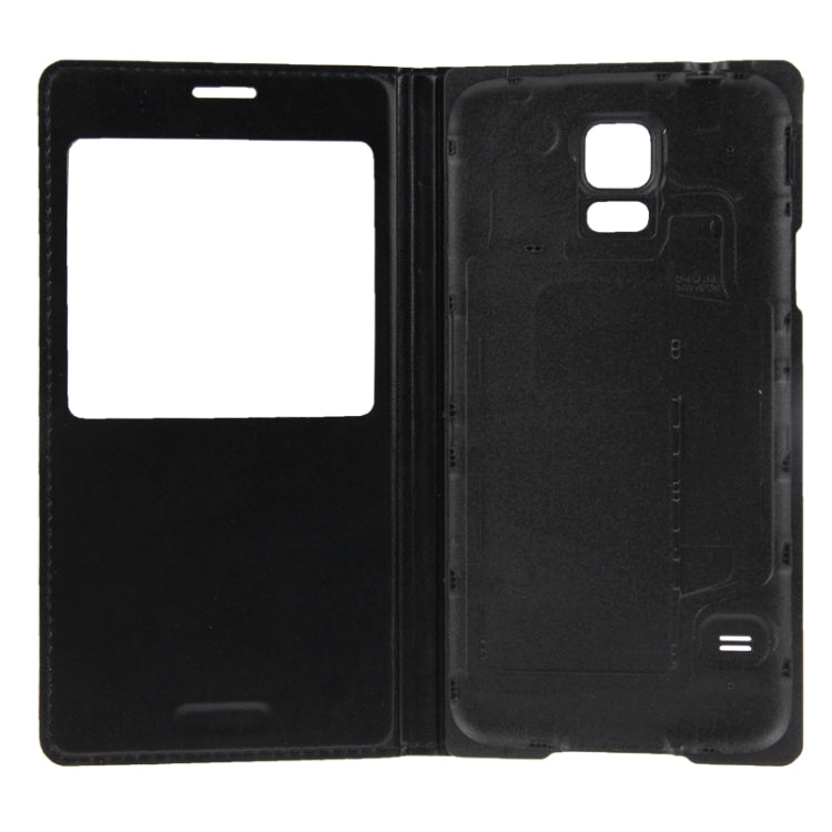 For Galaxy S5 / G900 with Word Flip Leather Case + Plastic  Back Cover with Call Display ID