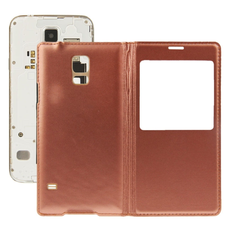 For Galaxy S5 / G900 with Word Flip Leather Case + Plastic  Back Cover with Call Display ID