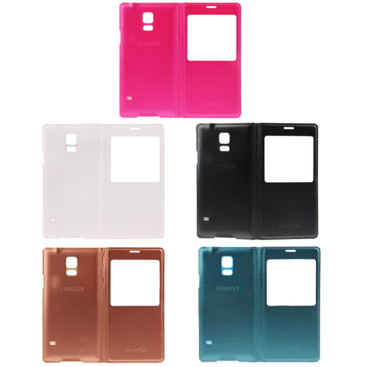 For Galaxy S5 / G900 with Word Flip Leather Case + Plastic  Back Cover with Call Display ID