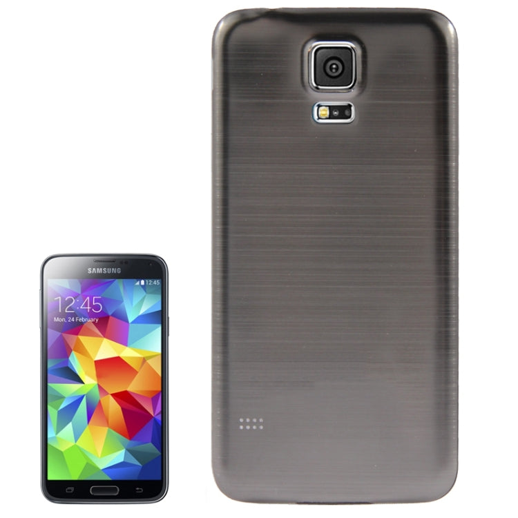 For Galaxy S5 / G900 with Word Metallic + Plastic Combination Battery Cover with White Edge