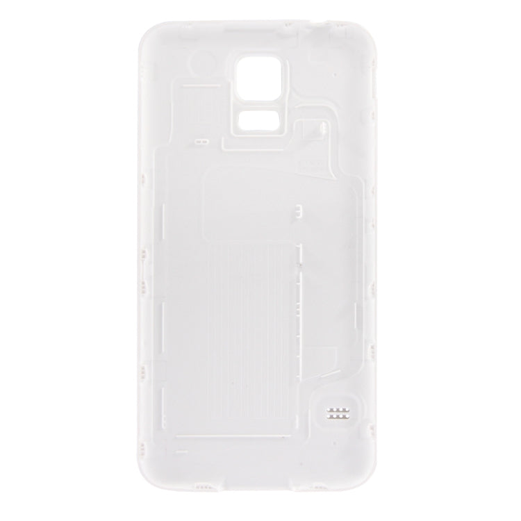 For Galaxy S5 / G900 with Word Metallic + Plastic Combination Battery Cover with White Edge