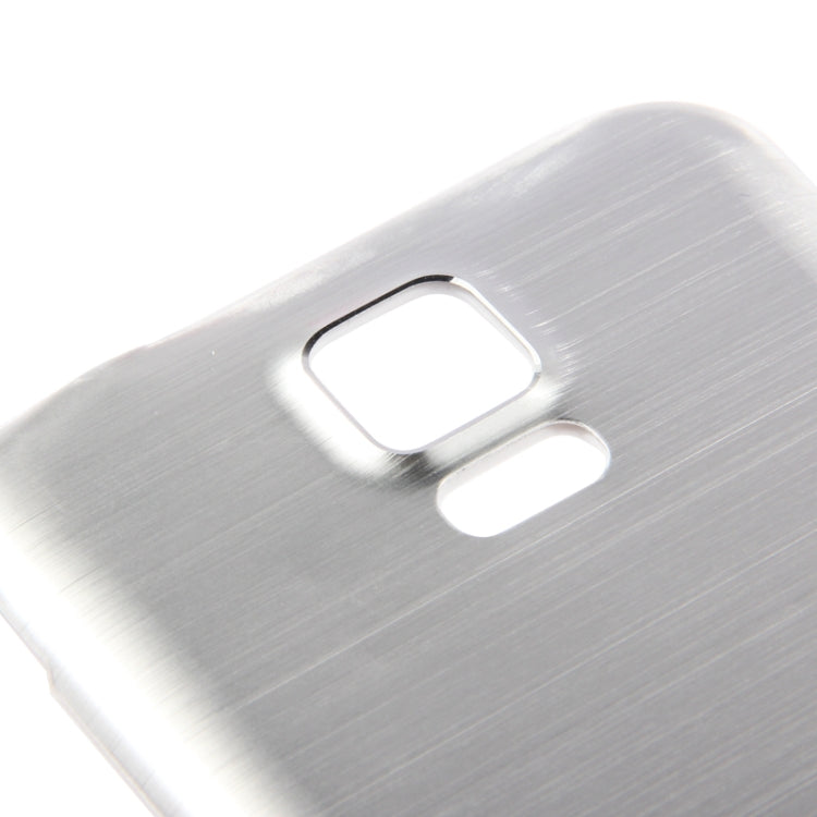 For Galaxy S5 / G900 with Word Metallic + Plastic Combination Battery Cover with White Edge