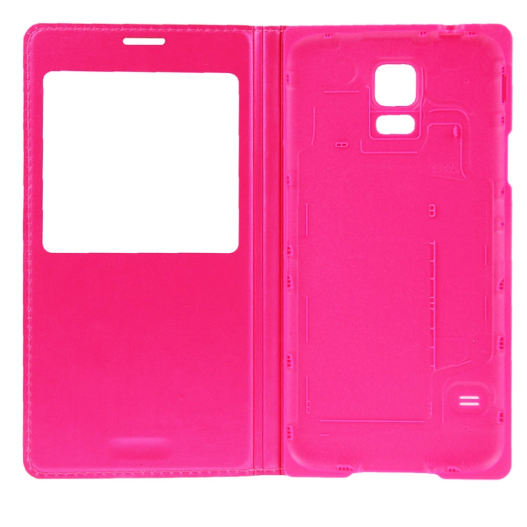 For Galaxy S5 / G900 Flip Leather Case + Plastic  Back Cover with Call Display ID (Magenta)