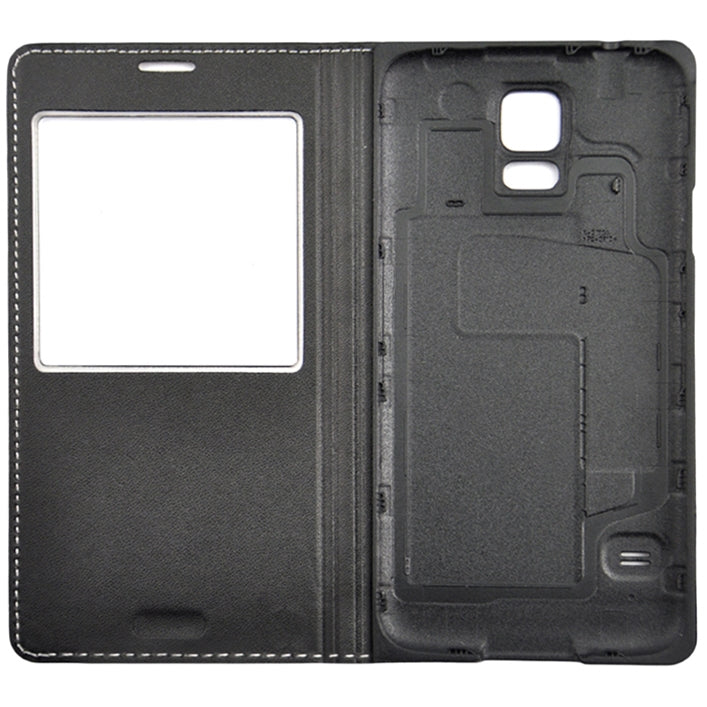 For Galaxy S5 / G900 Grid Texture Flip Leather Case + Plastic  Back Cover with Call Display ID