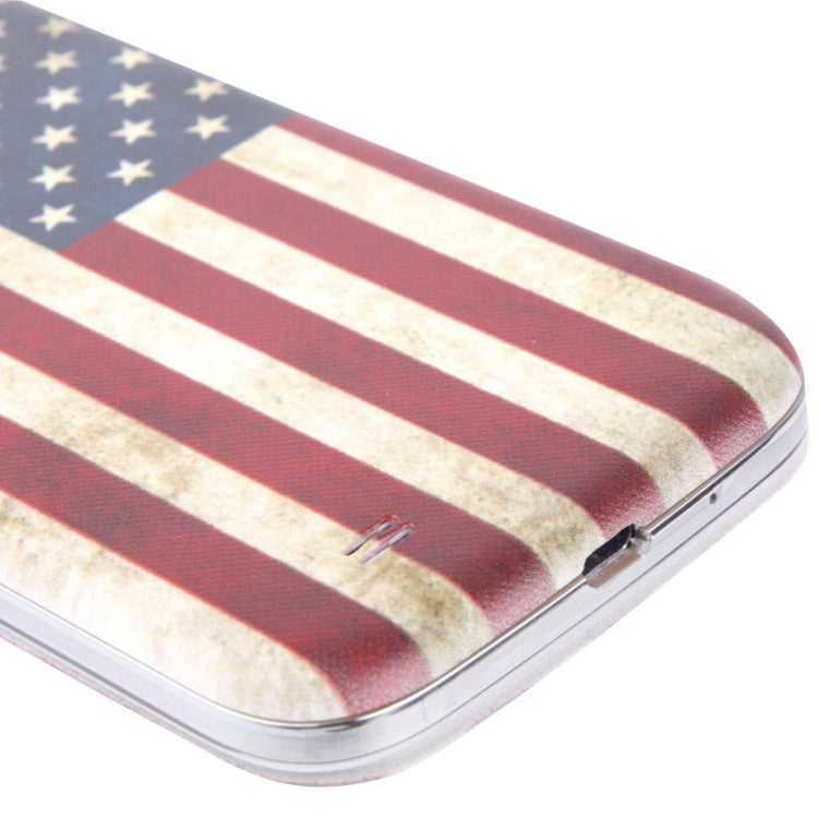 For Galaxy S IV mini / i9190 Retro American Flag Pattern Call Display Flip Leather Case + Plastic  Back Cover with Sleep / Wake-up Function