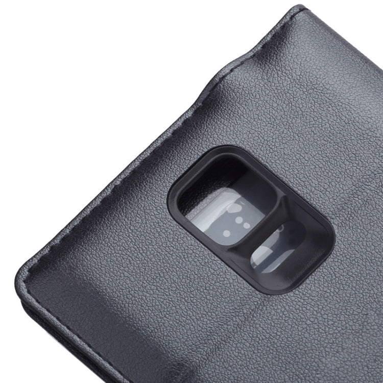 For Galaxy Note 4 Horizontal Flip Leather Case + Plastic  Back Cover with Call Display ID