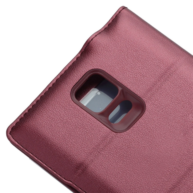 For Galaxy Note 4 Horizontal Flip Leather Case + Plastic  Back Cover with Call Display ID